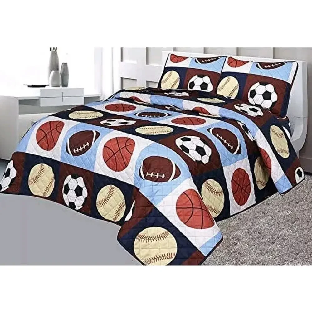 8 Piece Kids Comforter Set Full Size GOLDEN LINENS Sports Design